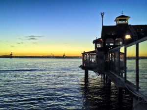 Pier Cafe at Sunset Seaport Village San Diego California USA